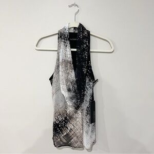 Iris Setlakwe NWT Sleeveless Cowl Neck Print Top